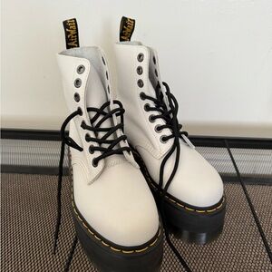 Dr. Martens White Leather platform Women's Boots